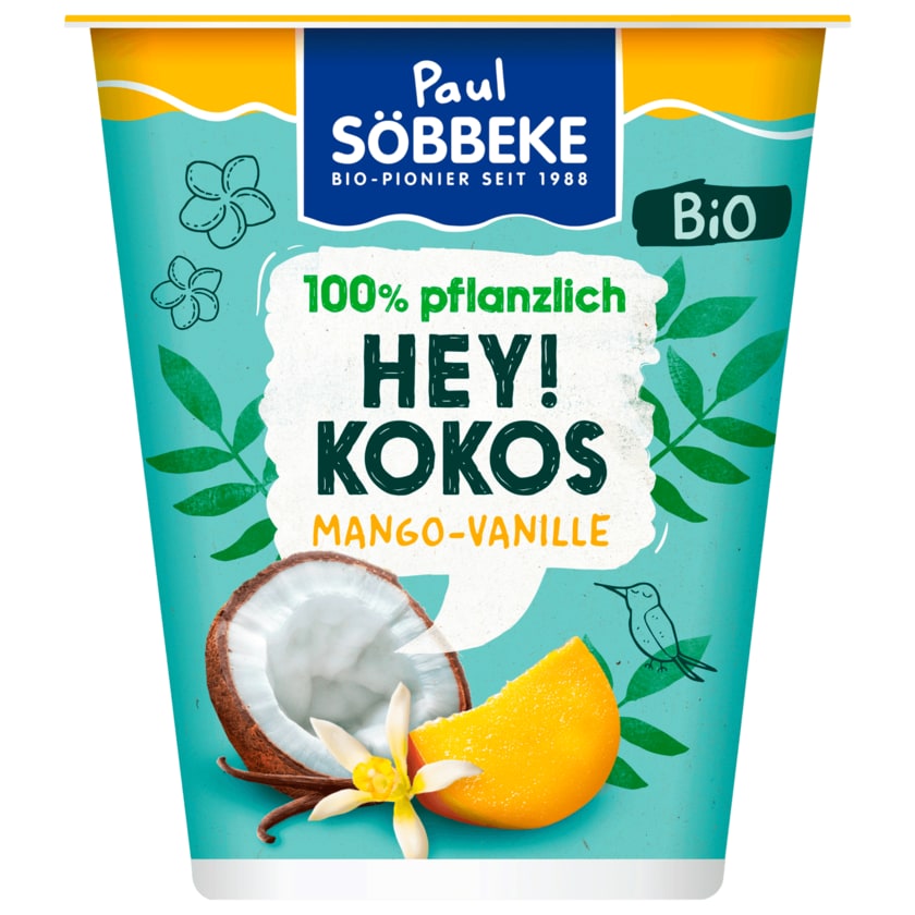 Paul Söbbeke Bio Joghurt-Alternative Hey! Kokos Mango-Vanille vegan 330g